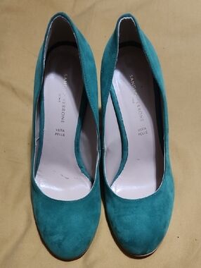 Sergio Serrone Teal Suede Pumps - Vera Pelle
